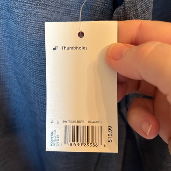 Tek Gear Dry Tek Long Sleeve Men's Shirt - Dark Blue - Medium - NWT - Picture 6 of 8